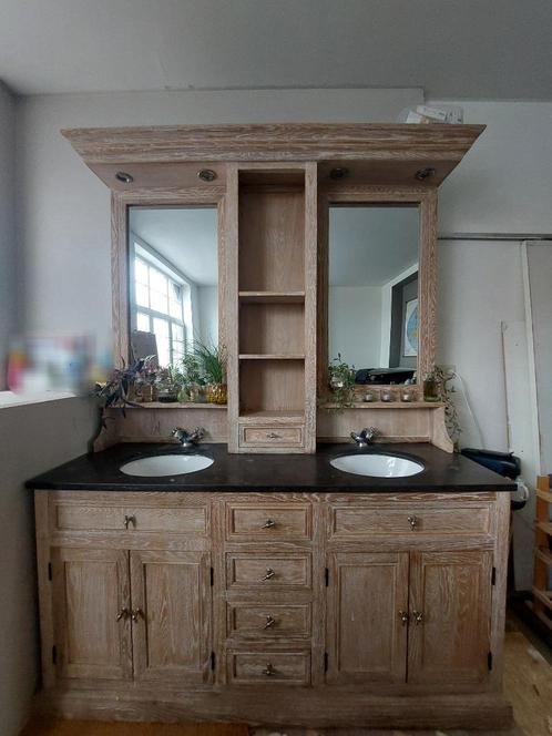 Landelijke badkamer meubel, Huis en Inrichting, Badkamer | Badkamermeubels, Gebruikt, Wastafelkast, 200 cm of meer, 150 tot 200 cm