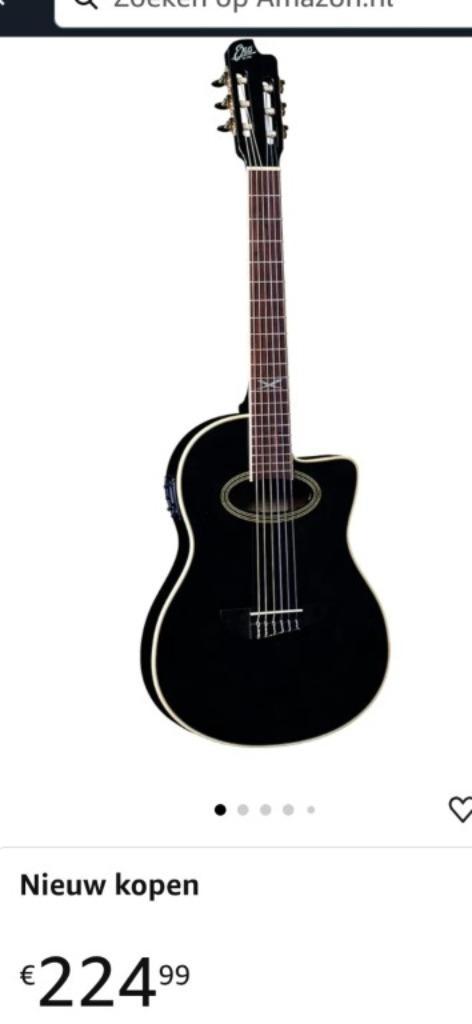 EKO NXT N100 CWE-BLK Cutaway Elektrisch Klassieke gitaar ., Muziek en Instrumenten, Overige Muziek en Instrumenten, Zo goed als nieuw