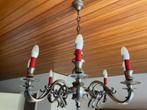 Luchter te koop 8 lampen, in tin, Huis en Inrichting, Lampen | Kroonluchters, Ophalen, Zo goed als nieuw, Metaal