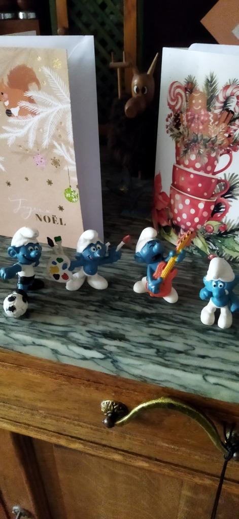 Set van 4 smurfenfiguren - Bully brand, Verzamelen, Smurfen, Gebruikt, Poppetje, Figuurtje of Knuffel, Verschillende Smurfen, Ophalen of Verzenden