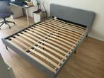 IKEA SLATTUM Bed 160x200cm, 160 cm, Grijs, Gebruikt, Stof