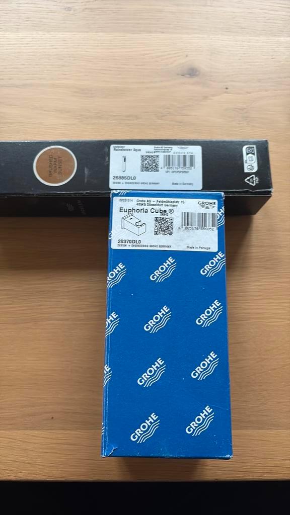 Grohe Rainshower Aqua en Euphoria cube warm sunset brushed, Doe-het-zelf en Bouw, Sanitair, Nieuw, Ophalen of Verzenden