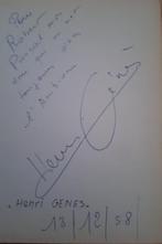 Authentieke handtekening van HENRI GÉNÈS, Ophalen of Verzenden, Gesigneerd