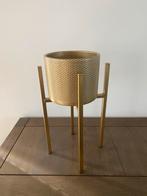 Porte-pot de fleurs doré avec pot de fleurs, Enlèvement, Comme neuf