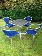 Terras tafels en stoelen-aluminium (horeca), Jardin & Terrasse, Chaises de jardin, Comme neuf, Empilable, Enlèvement, Aluminium