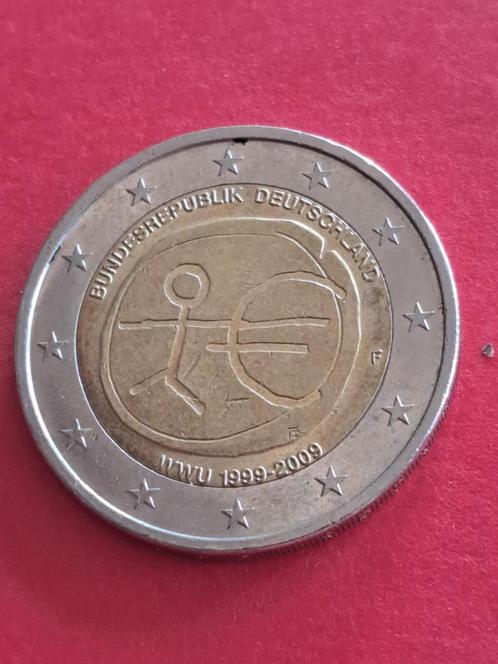 2009 Allemagne 2 euros 10 ans de l'UEM F Stuttgart, Timbres & Monnaies, Monnaies | Europe | Monnaies euro, Monnaie en vrac, 2 euros