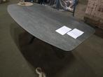 Eettafel Deens Ovaal 200cm - Keramisch Grijs - X-Poot, Ophalen, Nieuw, Ovaal, Glas