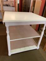 Witte houten vierkante tafel, Ophalen, Gebruikt, 75 cm of meer, Vierkant