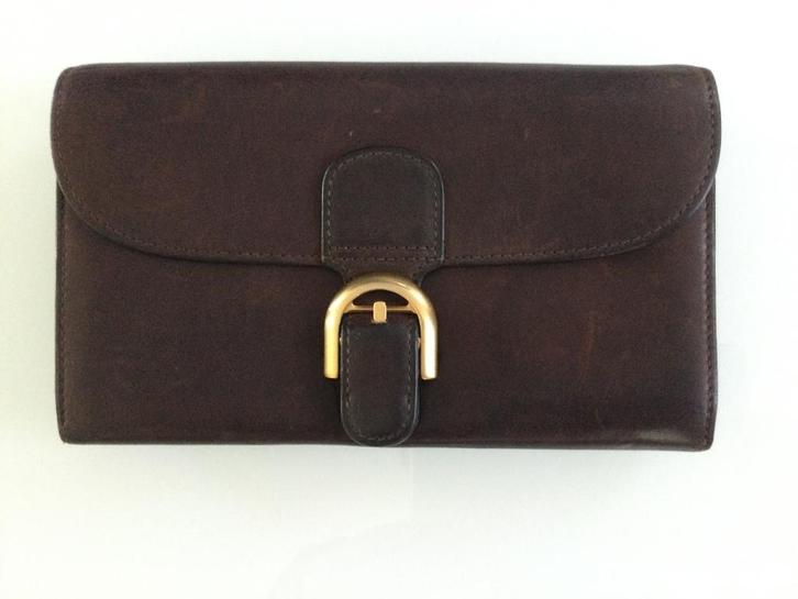 Delvaux brillant vintage portemonnee, Handtassen en Accessoires, Portemonnees, Gebruikt, Overige merken, Bruin, Leder, Ophalen