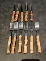 Messen en vorken in Bamboe, Huis en Inrichting, Keuken | Bestek, Gebruikt, Ophalen of Verzenden, Hout, Los bestek