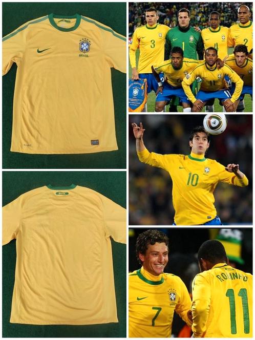 Brésil Maillot Domicile Coupe du Monde 2010 Nike M Authentic, Sports & Fitness, Football, Comme neuf, Maillot, Taille M, Envoi