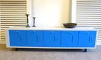 Prachtige grijs blauwe industriele tv meubel, Modern industrieeel retro vintage, 150 tot 200 cm, Minder dan 100 cm, 25 tot 50 cm