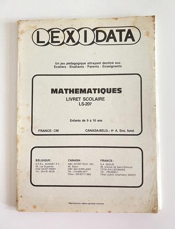 Livret Lexidata Mathématiques pour enfants de 9 à 10 ans beschikbaar voor biedingen