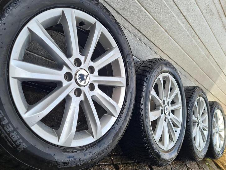 Originele 17 inch Skoda Ocatvia Jetti SuperB velgen banden, Auto-onderdelen, Banden en Velgen, Banden en Velgen, Winterbanden