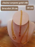 Chaine collier snake pl or 18k + bracelet, Bijoux, Sacs & Beauté, Colliers, Or, Enlèvement ou Envoi, Neuf, Or