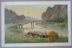 FLOR VAN ACKER / L'ARDENNE - L'OURTHE / CHROMOLITHO 71x110cm, Ophalen of Verzenden