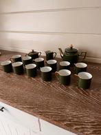 Vintage Schumann koffieservice – donkergroen met goudrand, Enlèvement ou Envoi