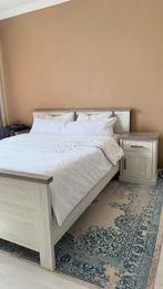 Bed+lattenbodem+nachtkastjes+commode, Huis en Inrichting, Ophalen, Gebruikt, Tweepersoons