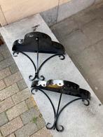 Paar vintage zwarte stalen selettes., Tuin en Terras, Ophalen