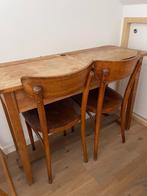 Vintage schoolbankje met bijhorende stoelen, Enlèvement, Utilisé, Bureau