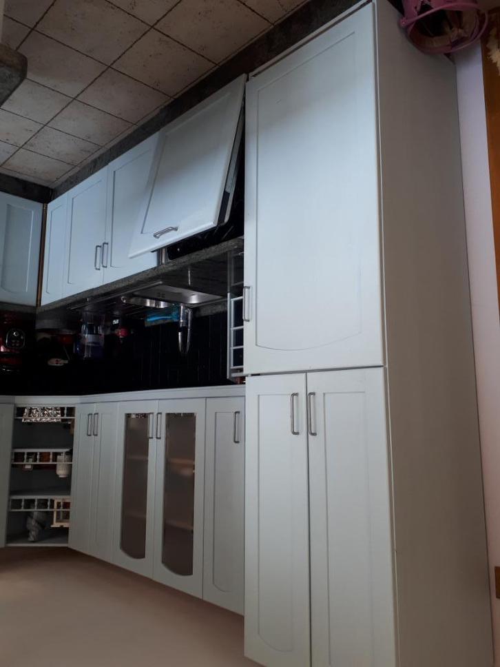 Keukenset, Huis en Inrichting, Keuken | Complete keukens, Gebruikt, Hoekkeuken, Grijs, Graniet of Steen, Ophalen