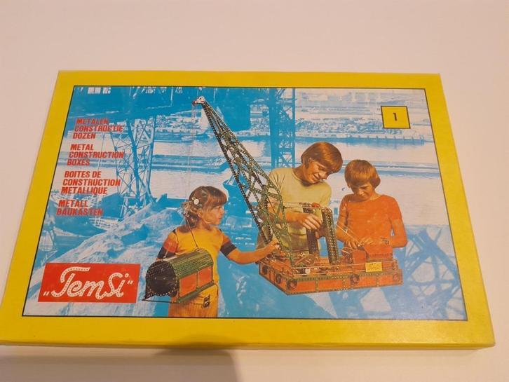 Vintage knutseldoos Temsi metalen constructie dozen - 1, Antiek en Kunst, Antiek | Speelgoed, Ophalen