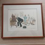 Kader met tekening ziekenbed. 50 x 42 cm. Getekend Hoffmann., Enlèvement