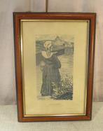 Prachtige Oude Gravure 'Le Retour du Marchee' - L B Delfosse, Antiek en Kunst, Ophalen of Verzenden