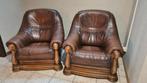 2 fauteuils en chêne et cuir, Maison & Meubles, Enlèvement, Utilisé, Bois