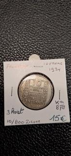 Frankrijk 10 francs 1934     3 kort  zilver, Ophalen of Verzenden, Frankrijk, Zilver