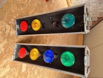 Retro lichteffect in flightcase met harting stekkers beschikbaar voor biedingen