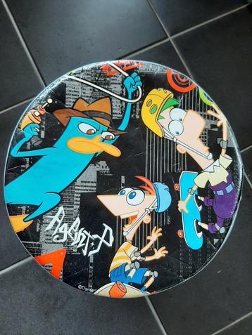 grijze opbergdoos in stof met deksel van Phineas and Ferb beschikbaar voor biedingen