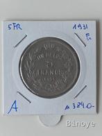 Un belga - 5 francs,  Albert 1er  - 1931 FR - pos A, Enlèvement ou Envoi, Métal