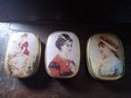 boîtes en étain de caramel vintage de Madame Tussaud .3 pièc, Utilisé, Enlèvement ou Envoi