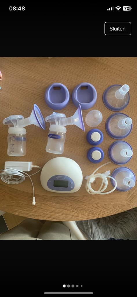 Lansinoh dubbele elektrische borstkolf, Kinderen en Baby's, Babyvoeding en Toebehoren, Zo goed als nieuw, Borstkolf, Ophalen