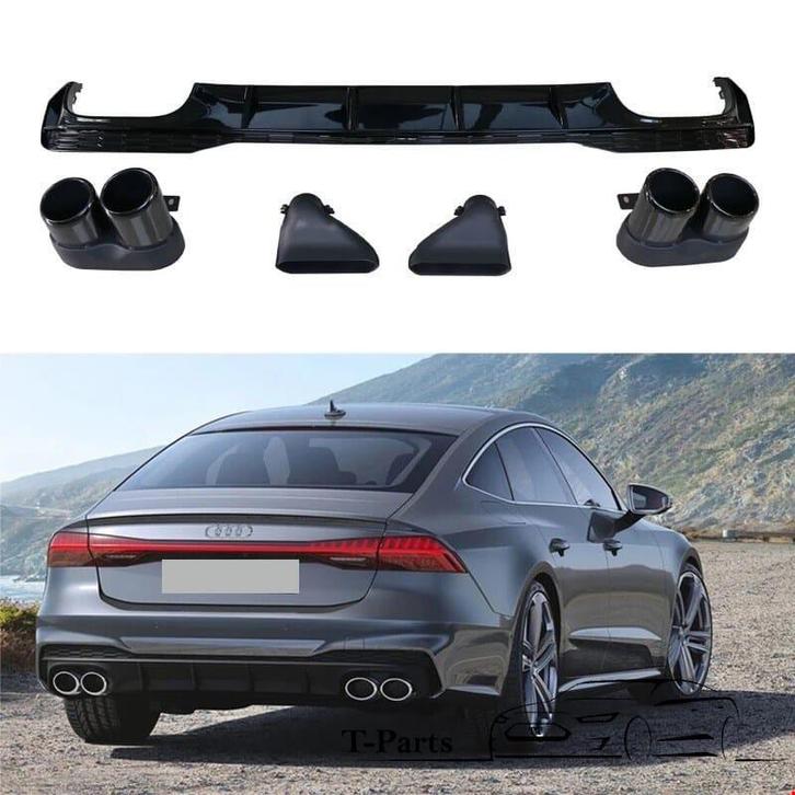 Audi A7 S7 achterbumper spoiler diffuser look bodykit s line, Auto-onderdelen, Carrosserie, Audi, Achter, Nieuw