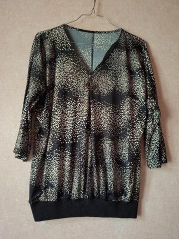 Modieuze Blouse met Print en Decoratieve Rits van Cassis - M beschikbaar voor biedingen