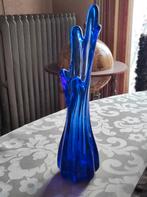 Vase Finger bleu en verre d'art vintage, Enlèvement ou Envoi