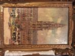klein schilderij olieverf op hout Joseph Caron +/- 1930, Antiek en Kunst, Ophalen