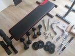 Kit Complet Musculation : Banc + 4 Haltères + Barre traction, Ophalen, Zo goed als nieuw, Benen, Halterset