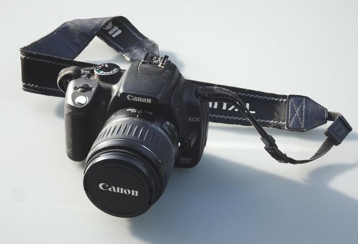 Camera Canon EOS 350D EF-S 18-55, Audio, Tv en Foto, Fotocamera's Digitaal, Gebruikt, Spiegelreflex, Canon, Minder dan 4 keer