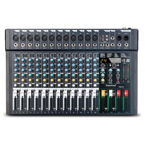 Mixeur audio professionnel 12 canaux pour ordinateur avec 24, Musique & Instruments, Microphones, Neuf, Micro pour instrument