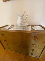 een porseleinen waskom met kan, zeephouder en schotel, Antiek en Kunst, Ophalen