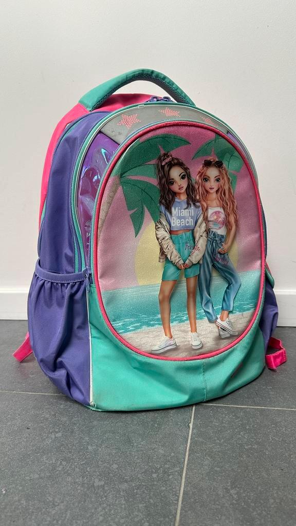 Topmodel Miami boekentas, Handtassen en Accessoires, Tassen | Schooltassen, Zo goed als nieuw, Rugtas, Groen, Ophalen