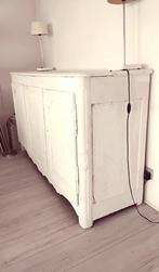 Mooie stevige dressoir kast wit gekalkt, 150 tot 200 cm, Eikenhout, 50 tot 75 cm, Antiek