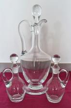 Set van 3 vintage kristallen karaffen, 1 grote, 2 kleintjes., Verzamelen, Ophalen of Verzenden
