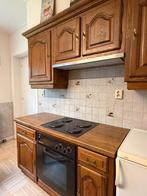 Massieven eiken keuken + toestellen, Huis en Inrichting, Ophalen, Gebruikt, Hout, Dubbelwandige keuken