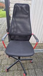 Zwarte bureaustoel met rode accenten, Huis en Inrichting, Bureaustoelen, Ophalen, Gebruikt, Zwart, Gaming bureaustoel