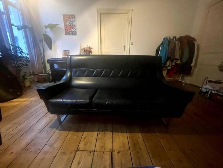 Canapé Vintage, Huis en Inrichting, Zetels | Zetels, Gebruikt, Leer, Metaal, Ophalen