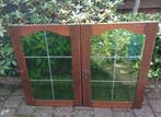 glas in lood' deuren / ramen met paumel scharnieren 65 x 46, Doe-het-zelf en Bouw, Ophalen, Zo goed als nieuw, Glas in lood